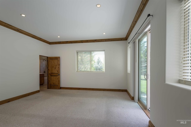 205 Shaun Ln, Hailey, ID 83333 - empty room with ornamental molding, carpet flooring, baseboards, and recessed lighting