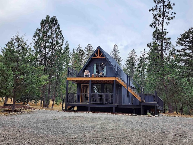 85 Cottage Rd, Anatone, WA 99401 - a-frame style home featuring a wooden deck
