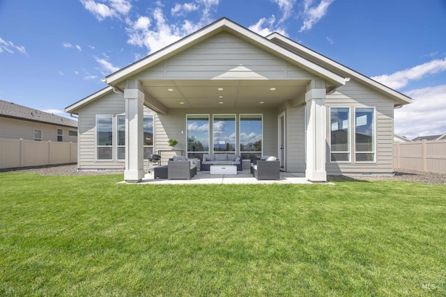 5222 S Montague Way, Meridian, ID 83642 - rear view of property featuring outdoor lounge area and a patio area