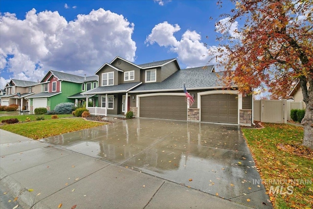 view of front of home with a garage