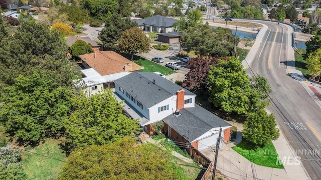 aerial view with a residential view