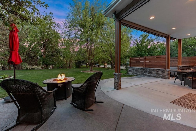 1452 S Hidden Island Pl, Eagle, ID 83616 - view of patio featuring an outdoor fire pit