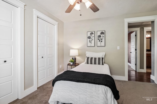 810 N Eagle Hills Way, Eagle, ID 83616 - carpeted bedroom featuring baseboards and ceiling fan