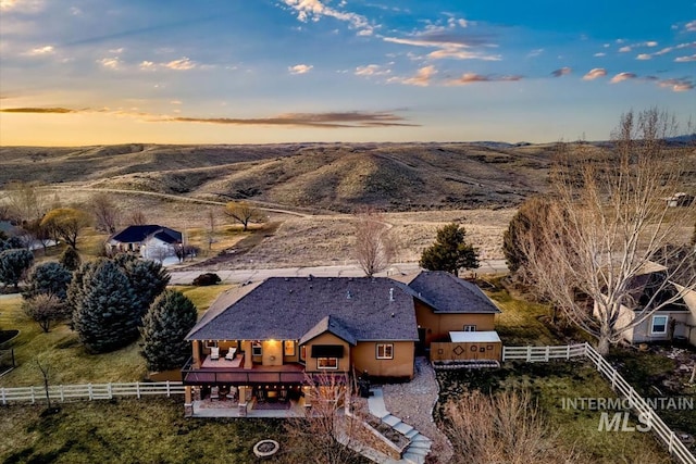 aerial view featuring a mountain view