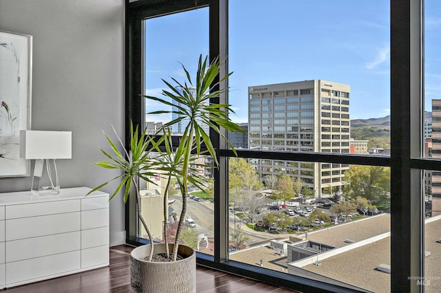 balcony with a city view