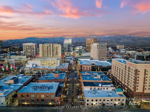 view of city featuring mountains