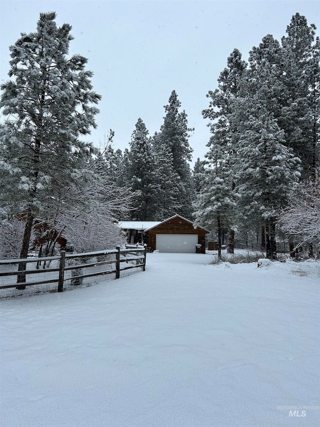 view of snowy yard