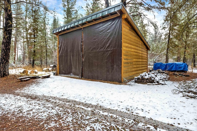 view of snow covered structure