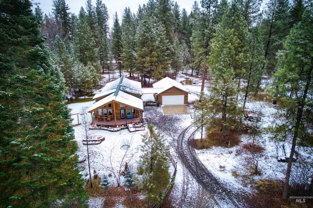 view of snowy aerial view