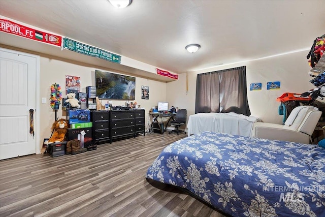 bedroom featuring wood-type flooring