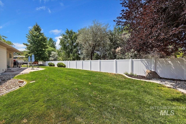 view of yard with a patio