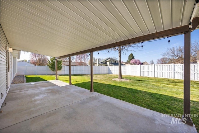 view of patio with a fenced backyard