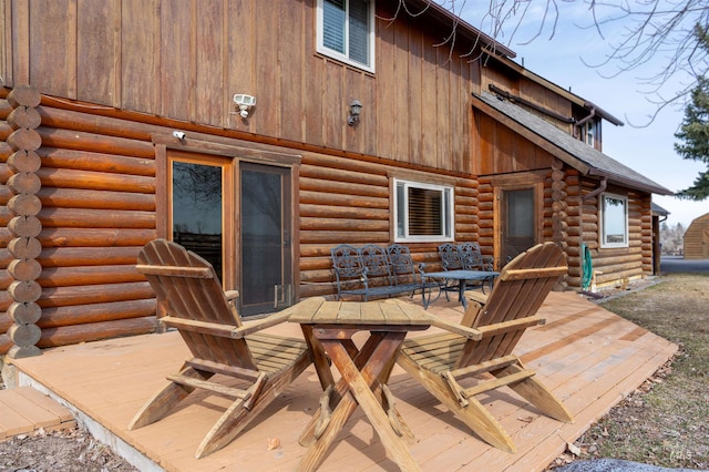 view of patio featuring a wooden deck