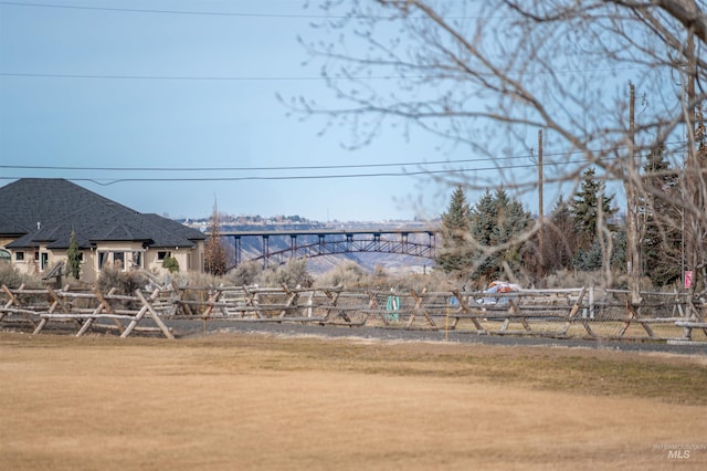 view of yard with fence