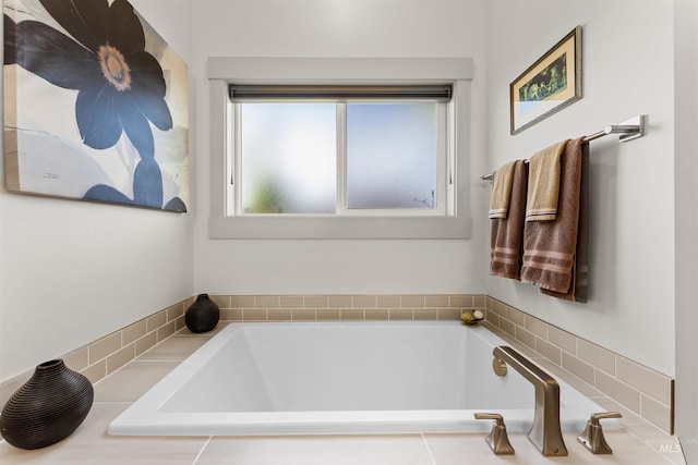 bathroom featuring a garden tub