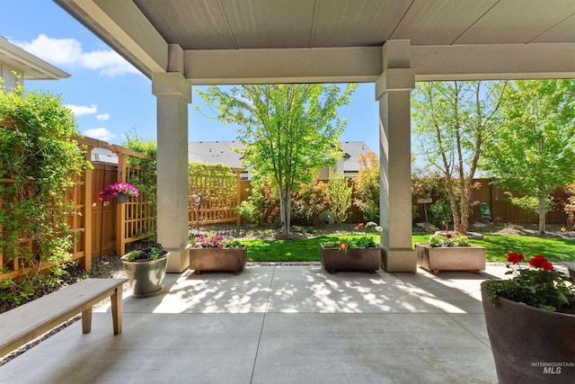 view of patio / terrace with a fenced backyard