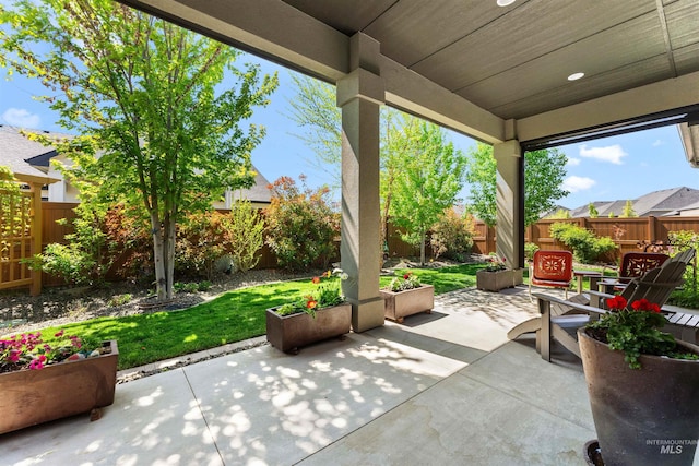 view of patio / terrace with a fenced backyard