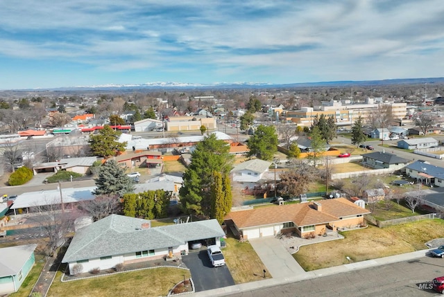 drone / aerial view with a residential view