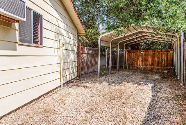 view of yard featuring a carport