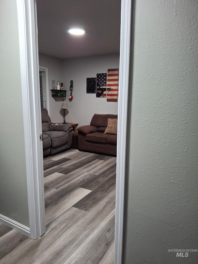 living area featuring wood finished floors