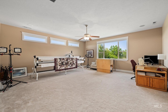 8585 W Rioja St, Star, ID 83669 - carpeted office with a ceiling fan, baseboards, and a textured ceiling