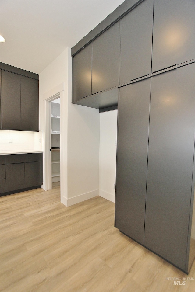 kitchen with light hardwood / wood-style flooring