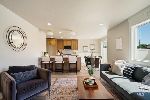 1132 S Barberry Pl, Nampa, ID 83686 - living area featuring light wood-type flooring and recessed lighting