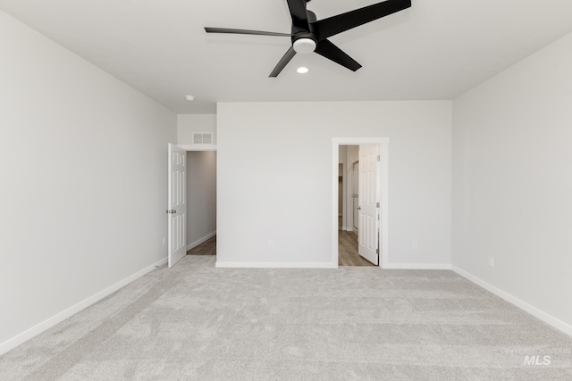15414 Ivybridge Way, Nampa, ID 83651 - unfurnished bedroom featuring carpet flooring, visible vents, baseboards, and a ceiling fan