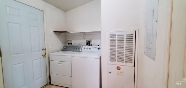 laundry room with washing machine and dryer and laundry area