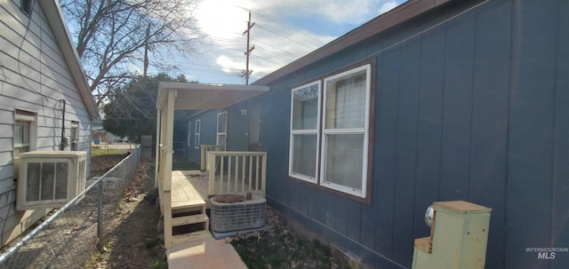 view of home's exterior featuring central air condition unit