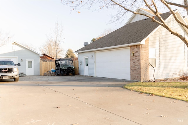 view of garage