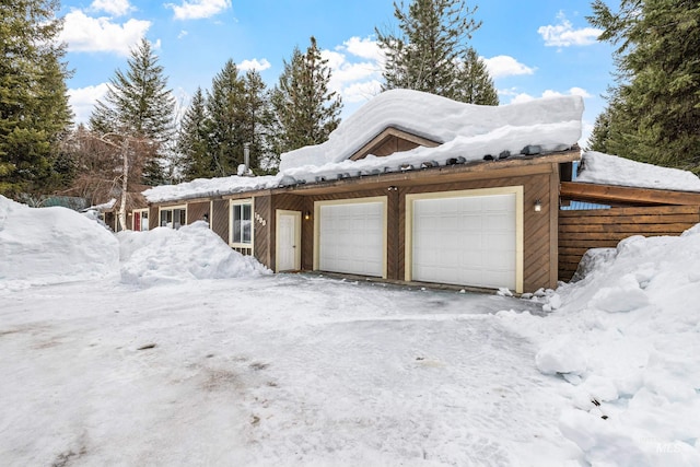 view of snow covered property