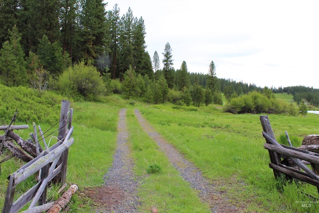 view of street featuring a rural view