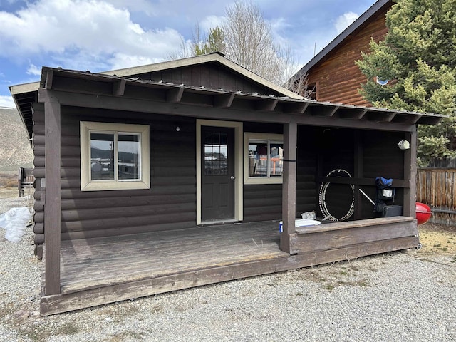 1150 Eva Falls Ave, Stanley, ID 83278 - view of front of home with faux log siding and a porch