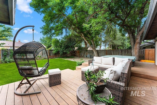 11151 W Hinsdale St, Boise, ID 83713 - deck featuring an outdoor hangout area