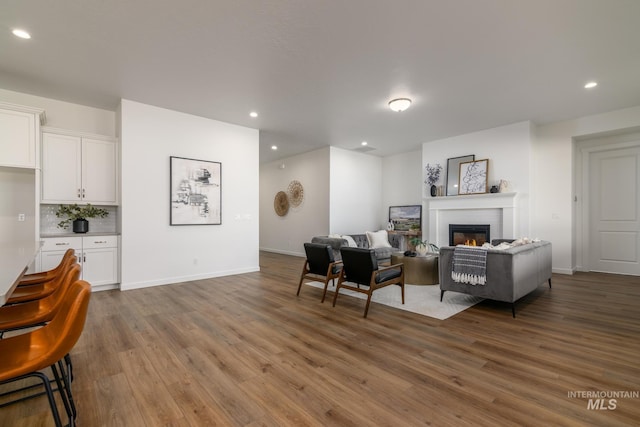 living room featuring wood-type flooring