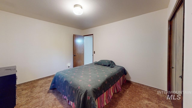 carpeted bedroom featuring a closet