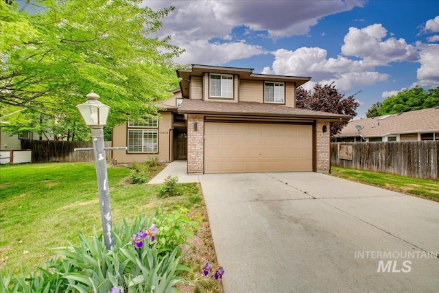 view of front of house featuring brick siding, an attached garage, and driveway