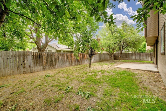 view of yard with a patio area