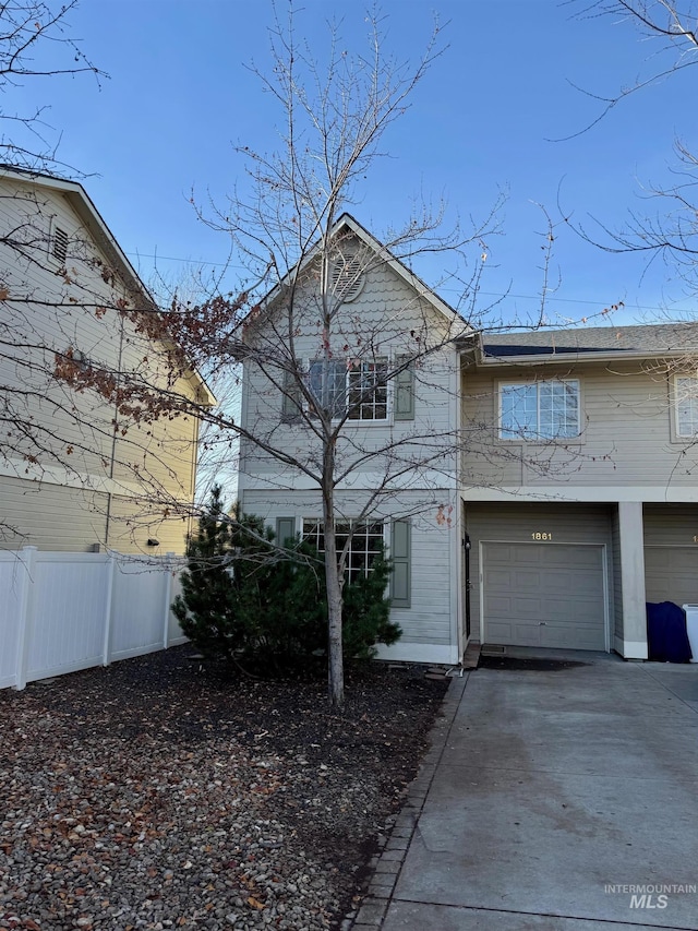 view of front of home featuring a garage