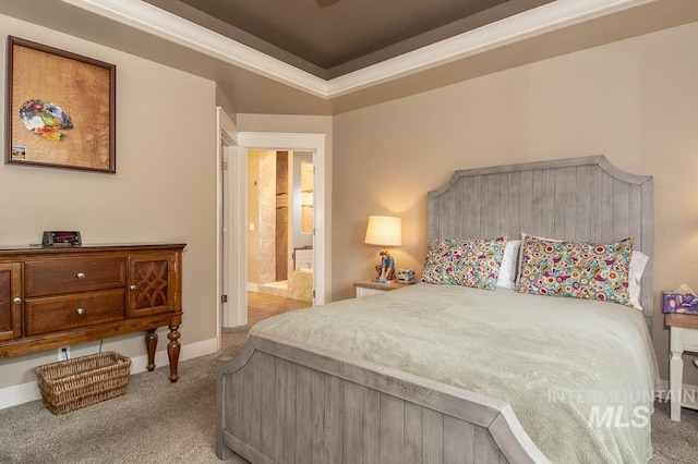 4519 Middlesboro Way, Caldwell, ID 83607 - carpeted bedroom with baseboards, ensuite bath, and crown molding