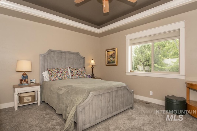 4519 Middlesboro Way, Caldwell, ID 83607 - carpeted bedroom featuring baseboards, a ceiling fan, and crown molding