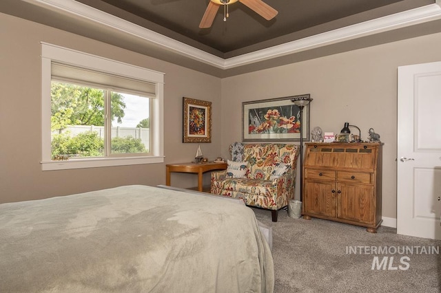 4519 Middlesboro Way, Caldwell, ID 83607 - carpeted bedroom featuring crown molding and a ceiling fan