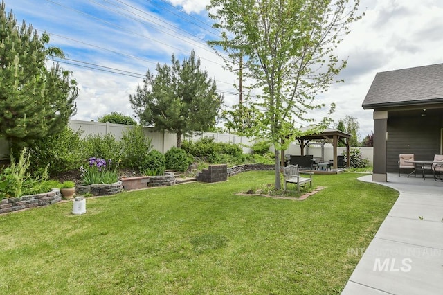 4519 Middlesboro Way, Caldwell, ID 83607 - view of yard with a gazebo, a patio area, and an outdoor hangout area