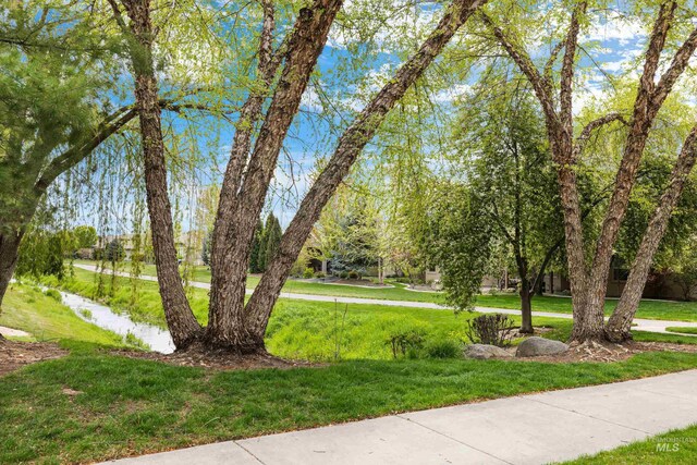 view of home's community with a lawn