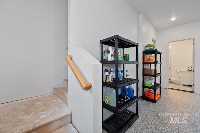 stairway with recessed lighting