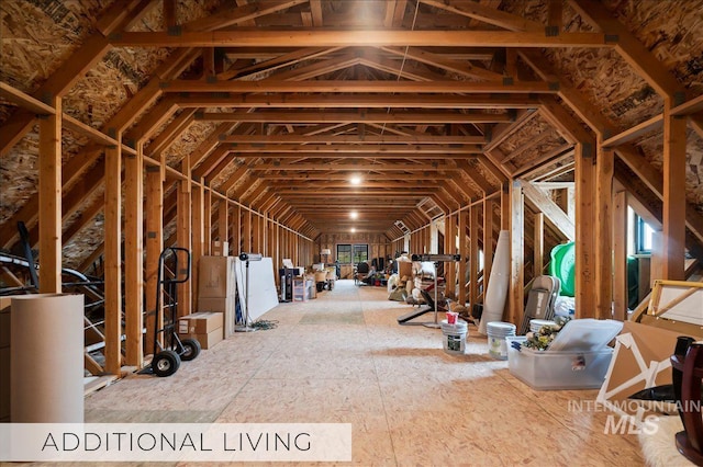 view of unfinished attic