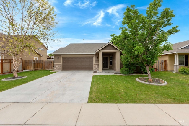 10615 Pipevine Dr, Nampa, ID 83687 - view of front of home with concrete driveway, an attached garage, brick siding, and roof with shingles