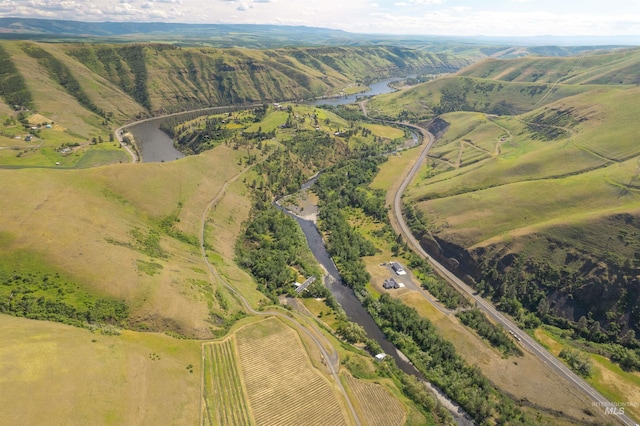 view of property location featuring a nearby body of water and rural landscape