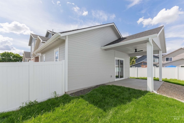 2117 Oxon St, Caldwell, ID 83605 - back of property with ceiling fan and a patio